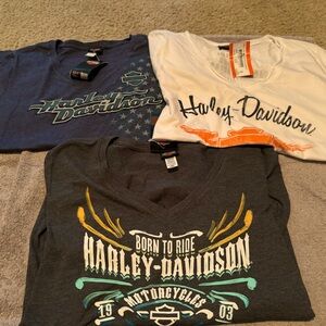 Women’s Harley Davidson shirts (3) New with tags. Large